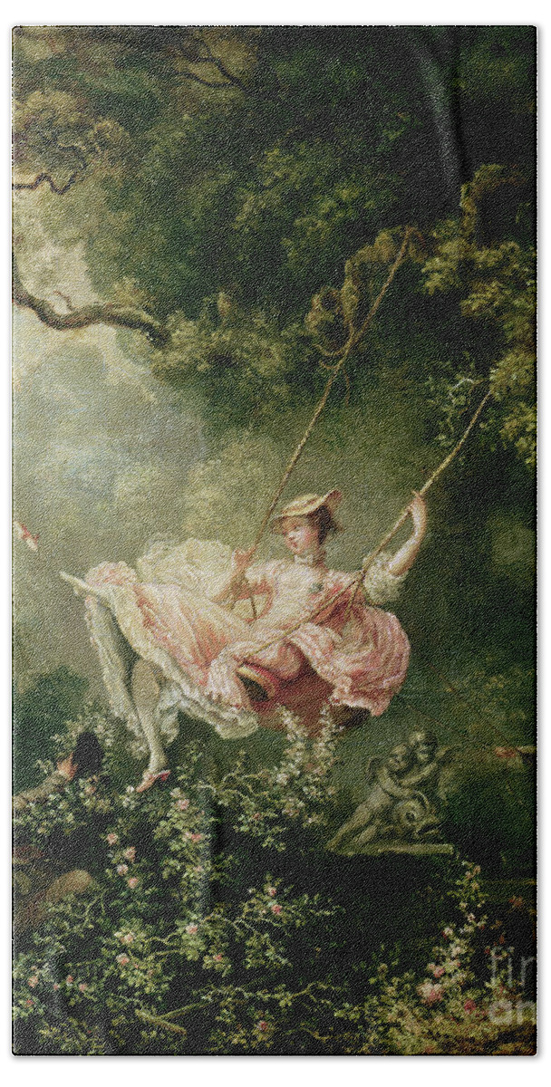 The Beach Towel featuring the painting The Swing by Jean-Honore Fragonard