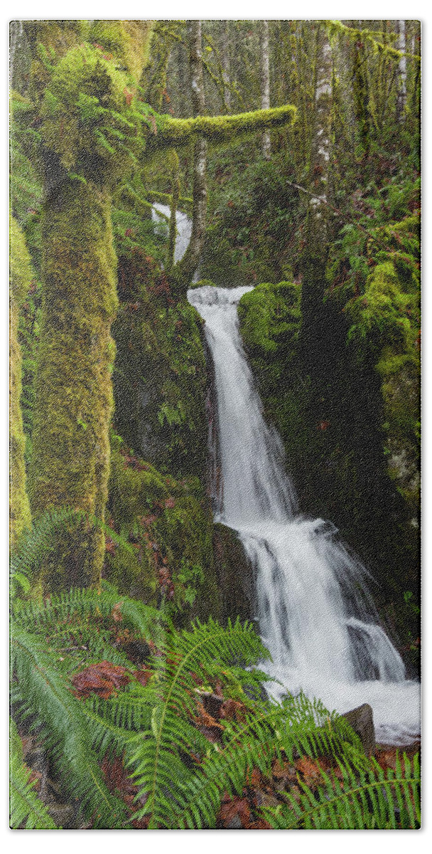 Waterfalls Beach Towel featuring the photograph The Water Staircase by Steven Clark