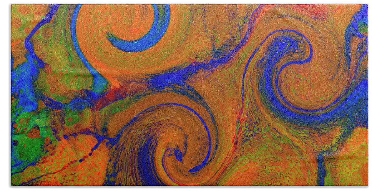 Abstract Beach Sheet featuring the digital art The Wave of Truth 2 GOLD by Lesa Fine