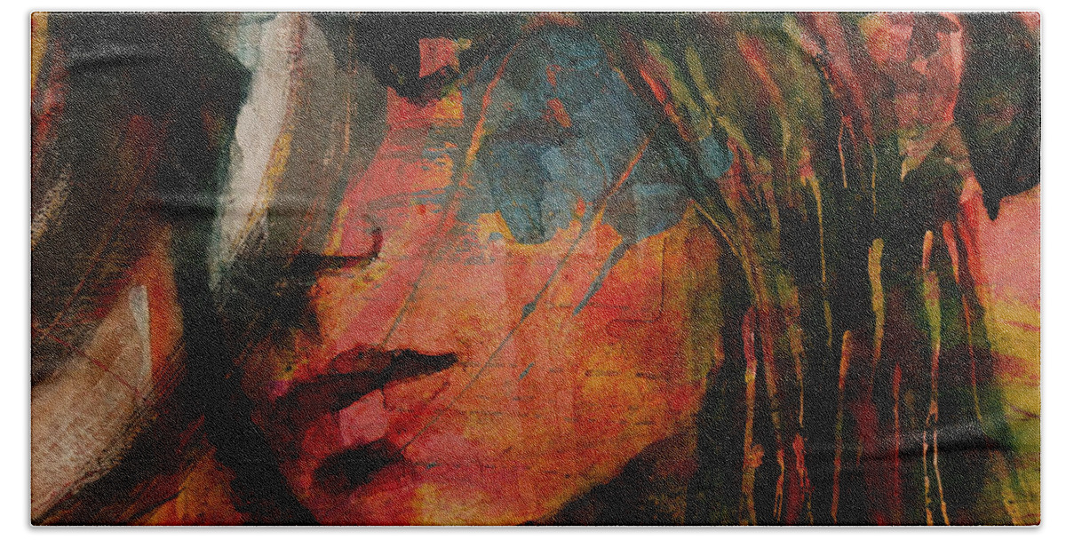 Barbra Streisand Beach Sheet featuring the painting The Way We Were by Paul Lovering
