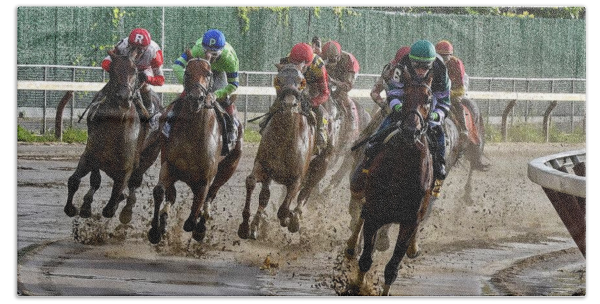 The Whitney 2018 Beach Sheet featuring the photograph Diversify Winning The Whitney 2018 by Jeffrey PERKINS