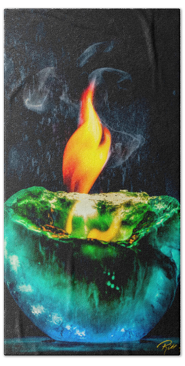 Abstract Beach Towel featuring the photograph The Winter of Fire and Ice by Rikk Flohr