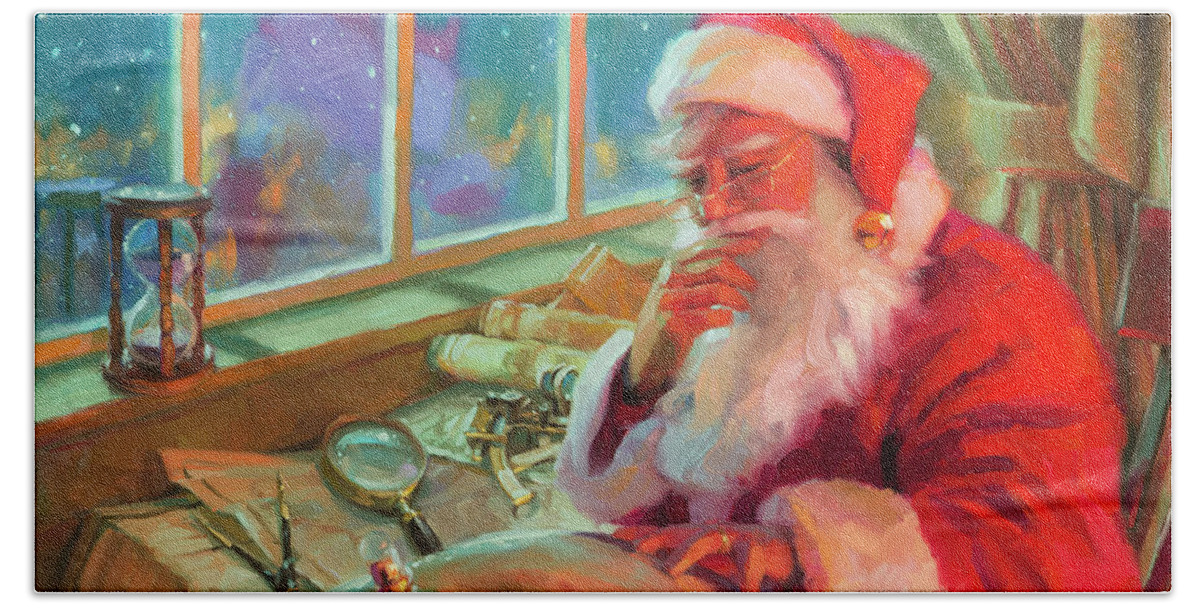 Christmas Beach Sheet featuring the painting The World Traveler by Steve Henderson