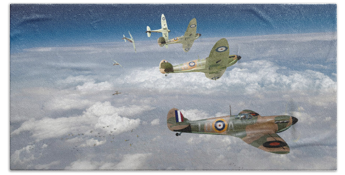 Spitfires Beach Sheet featuring the photograph Their finest hour by Gary Eason
