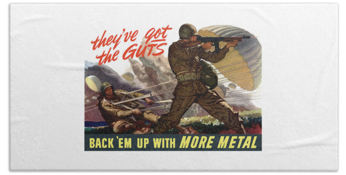 Airborne Beach Towel featuring the painting They've Got The Guts by War Is Hell Store