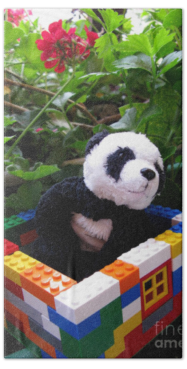 Baby Panda Beach Sheet featuring the photograph This house is too small for me by Ausra Huntington nee Paulauskaite