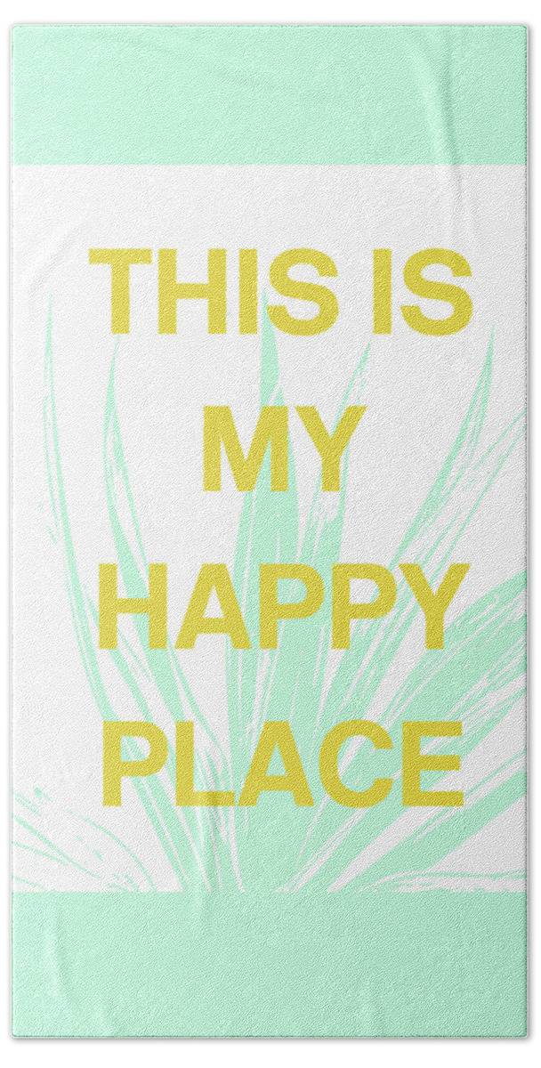 Succulent Beach Towel featuring the digital art This Is My Happy Place- Art by Linda Woods by Linda Woods
