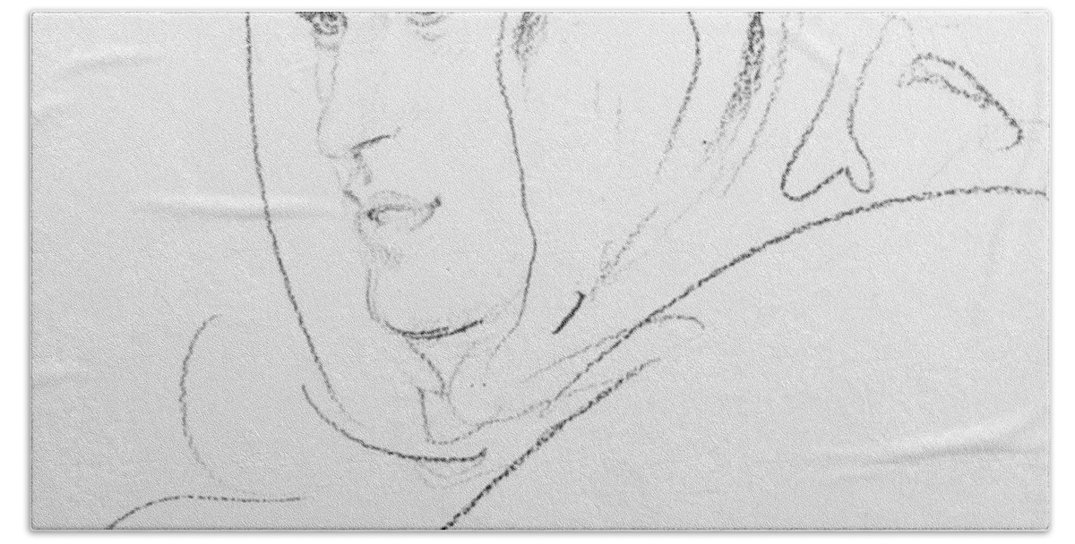 20th Century Beach Sheet featuring the drawing Thomas Edward Lawrence by Augustus John