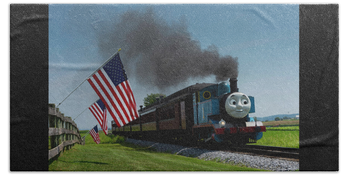 Thomas The Train Beach Towel featuring the photograph Thomas the train by Kenneth Cole