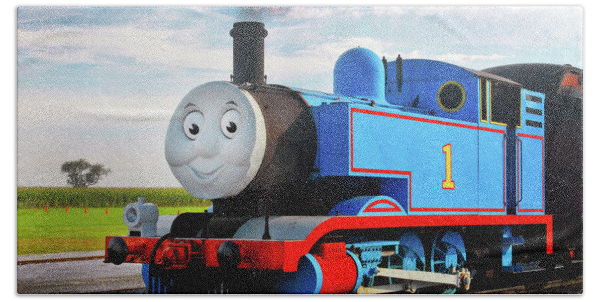D2-rr-0919 Beach Towel featuring the photograph Thomas The Train by Paul W Faust - Impressions of Light