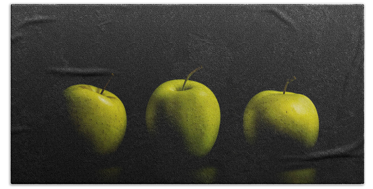 Apple Beach Towel featuring the photograph Three Apples by Nigel R Bell