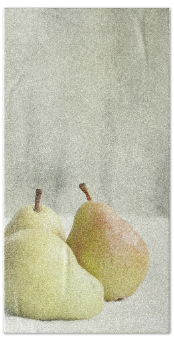 Pear Beach Towel featuring the photograph Three Pears by Stephanie Frey