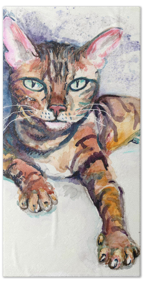 Tiger Beach Sheet featuring the painting Tiger by Melinda Dare Benfield