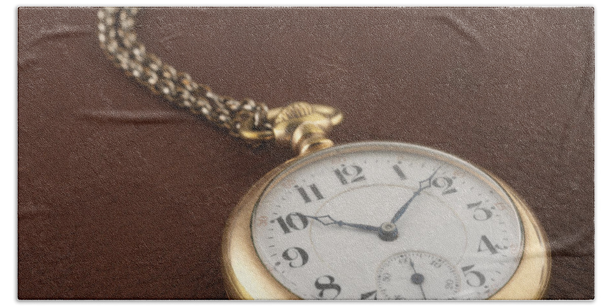 Pocket Watch Beach Sheet featuring the photograph Time by Jerry McElroy