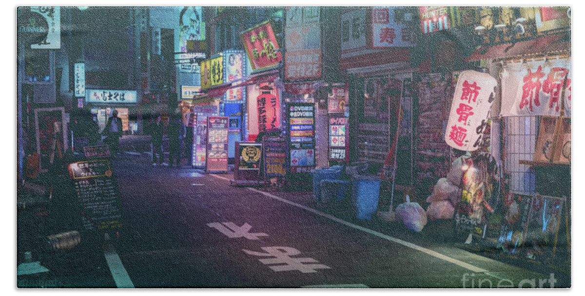 Tokyo Beach Towel featuring the photograph Tokyo Side Streets, Japan by Perry Rodriguez