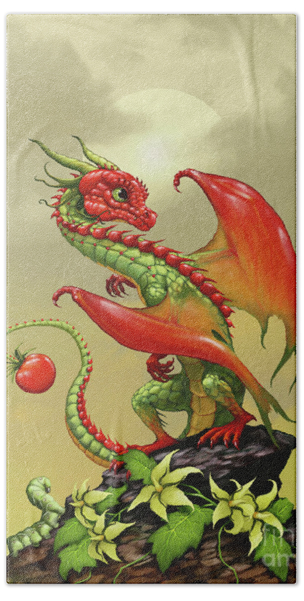 Tomato Beach Towel featuring the digital art Tomato Dragon by Stanley Morrison