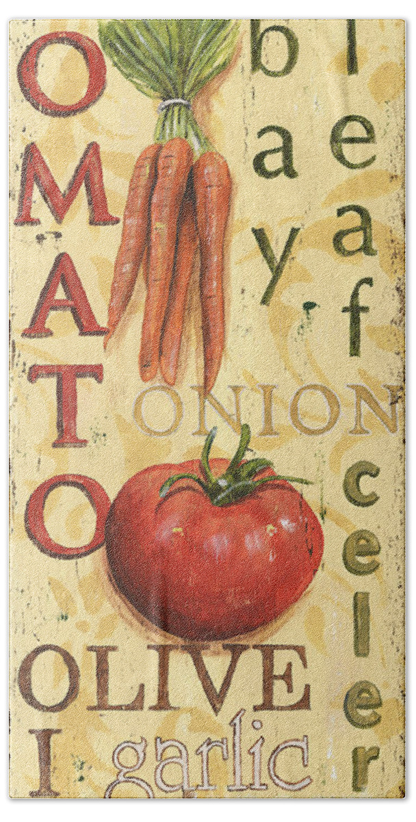 Kitchen Beach Towel featuring the painting Tomato Soup by Debbie DeWitt