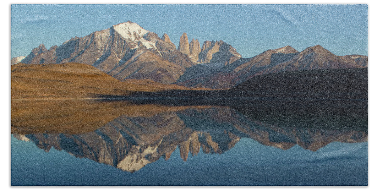 Mountains Beach Towel featuring the photograph Torres del Paine by Max Waugh