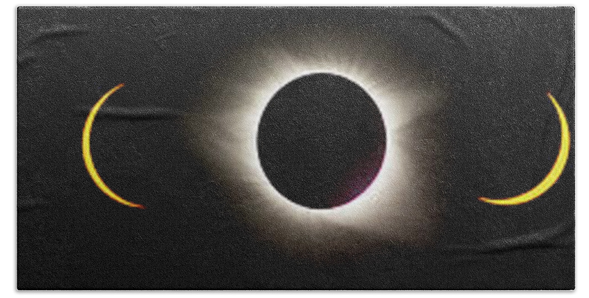 Eclipse Beach Sheet featuring the photograph Total Eclipse 2017 by Walt Baker