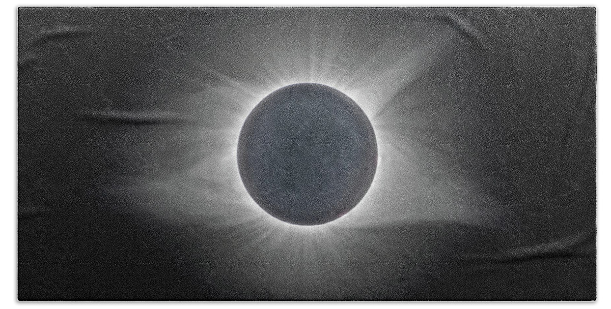 Da* 300 Beach Towel featuring the photograph Total Solar Eclipse with Corona by Lori Coleman