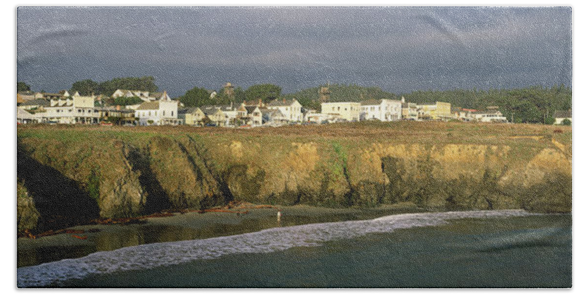 Photography Beach Towel featuring the photograph Town At The Seaside, Mendocino by Panoramic Images