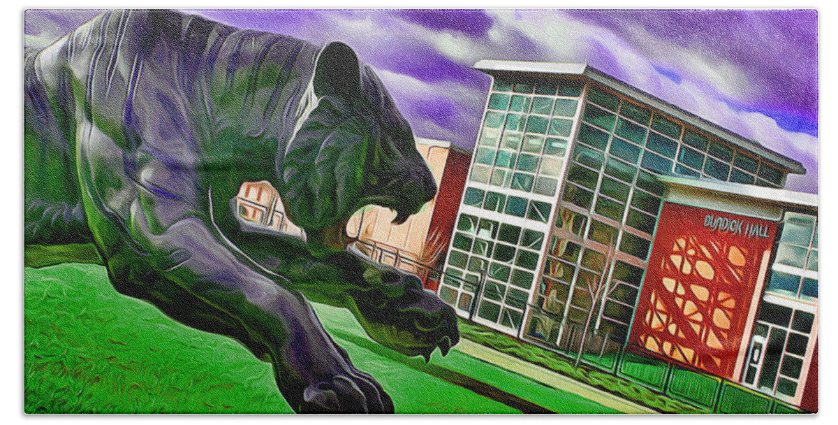 Towson University Beach Towel featuring the digital art Towson Tigers by Stephen Younts