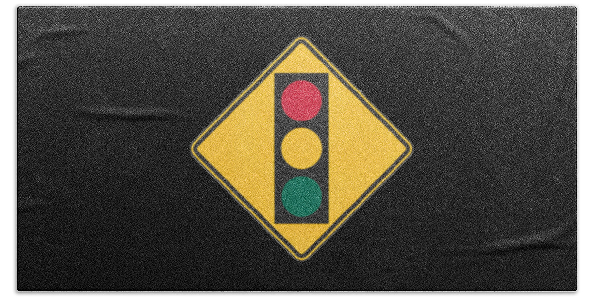 Signs Beach Sheet featuring the painting Traffic Light T-shirt by Herb Strobino