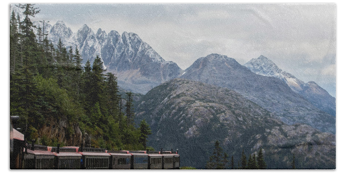 Skagway Beach Towel featuring the photograph Train to nowhere by David Kirby