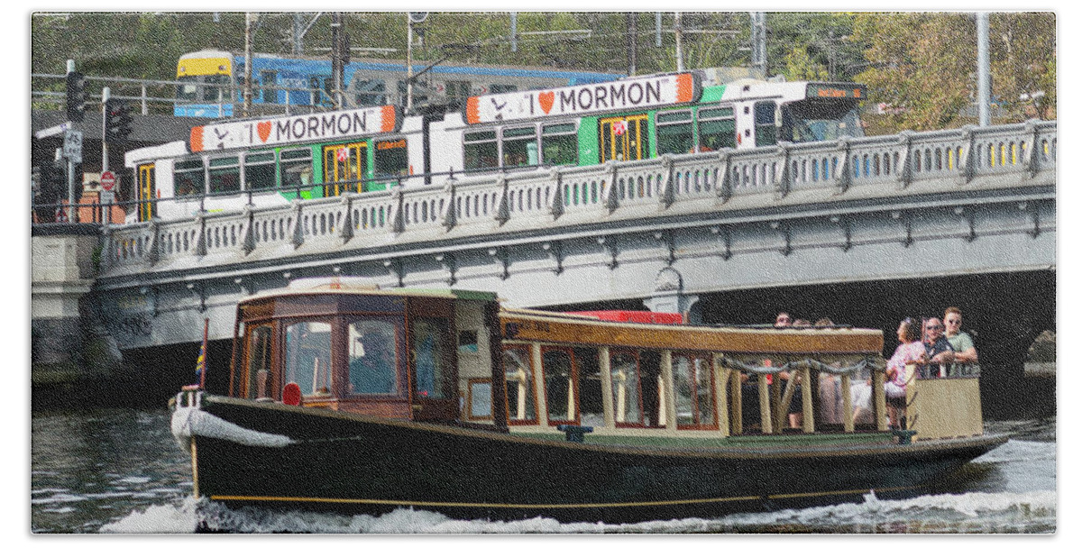 Australia Beach Towel featuring the photograph Train, Tram and boat by Andrew Michael
