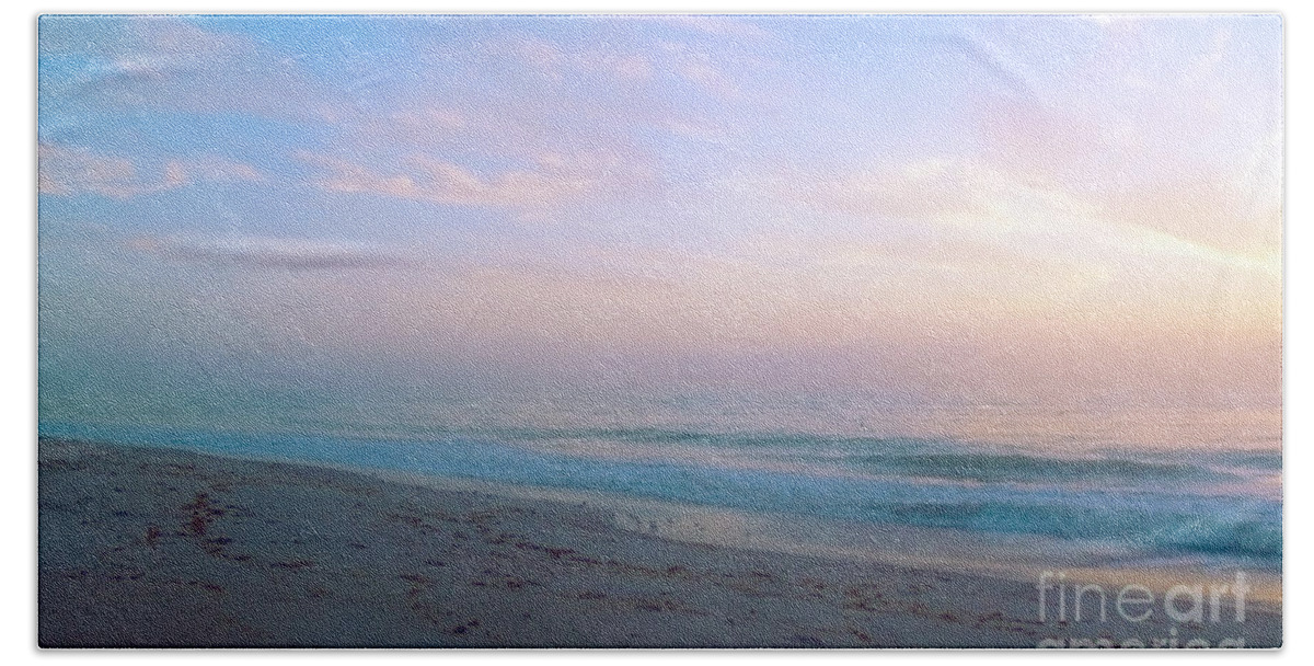 Blue Beach Towel featuring the photograph Treasure Coast Florida Sunrise Seascape B6 by Ricardos Creations