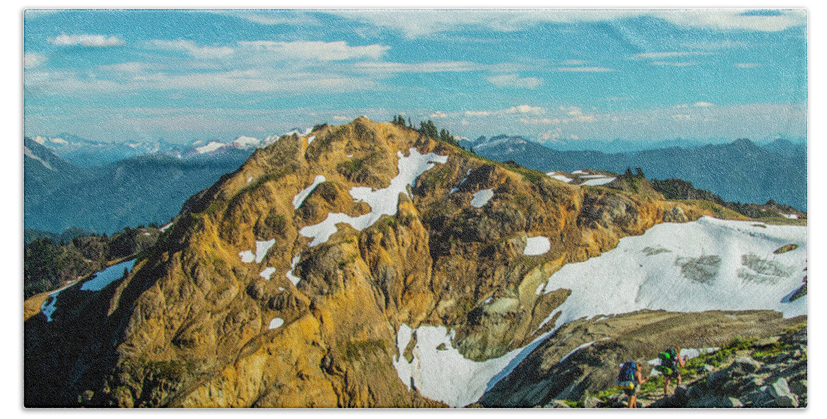 Mount Baker Beach Towel featuring the photograph Trekking Into Camp by Doug Scrima