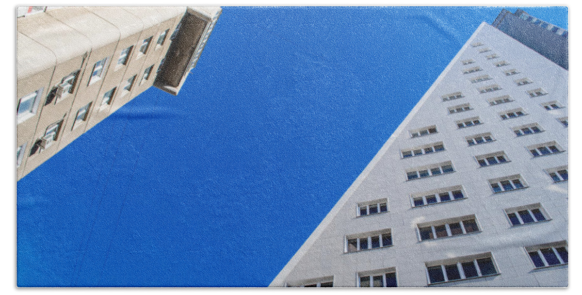 Building Abstract Beach Sheet featuring the photograph Triangle Modern Building by John Williams