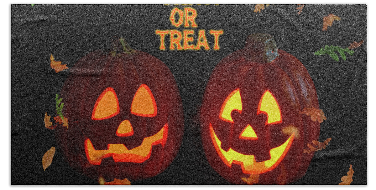 Halloween Beach Towel featuring the photograph Trick or Treat by Cathy Kovarik