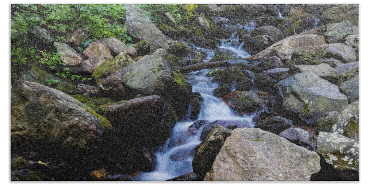 Water Beach Sheet featuring the photograph Trickling Mountain Brook by Sean Allen