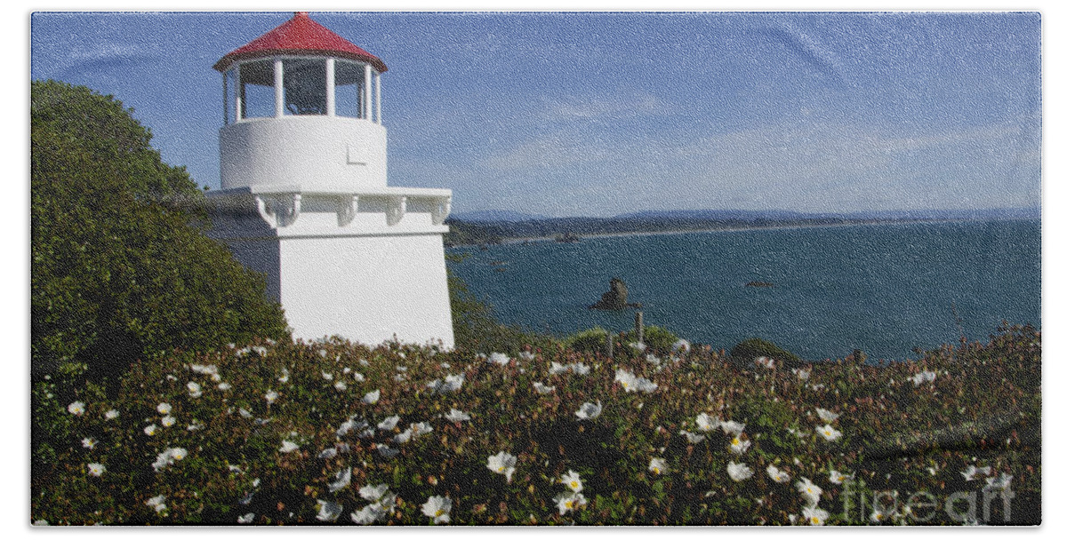 California Dreaming Beach Towel featuring the photograph Trinidad Lighthouse California by Bob Christopher