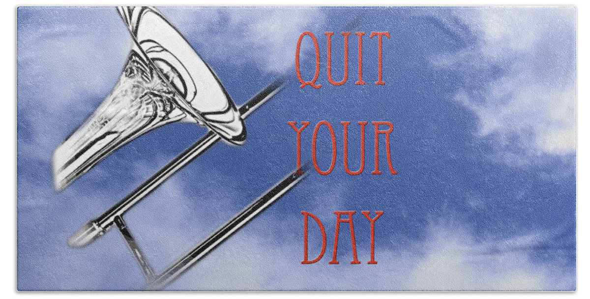 Dont Quit Your Day Dream Beach Towel featuring the photograph Trombone Fine Art Photographs Art Prints 5016.02 by M K Miller