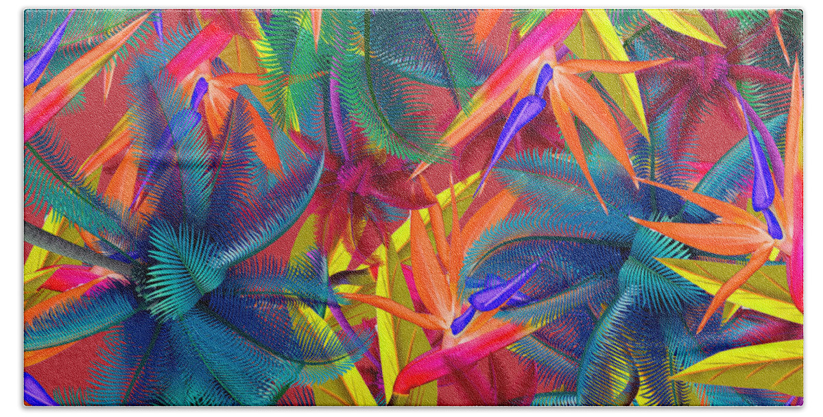 Cherry Beach Towel featuring the painting Tropical 7 by Mark Ashkenazi