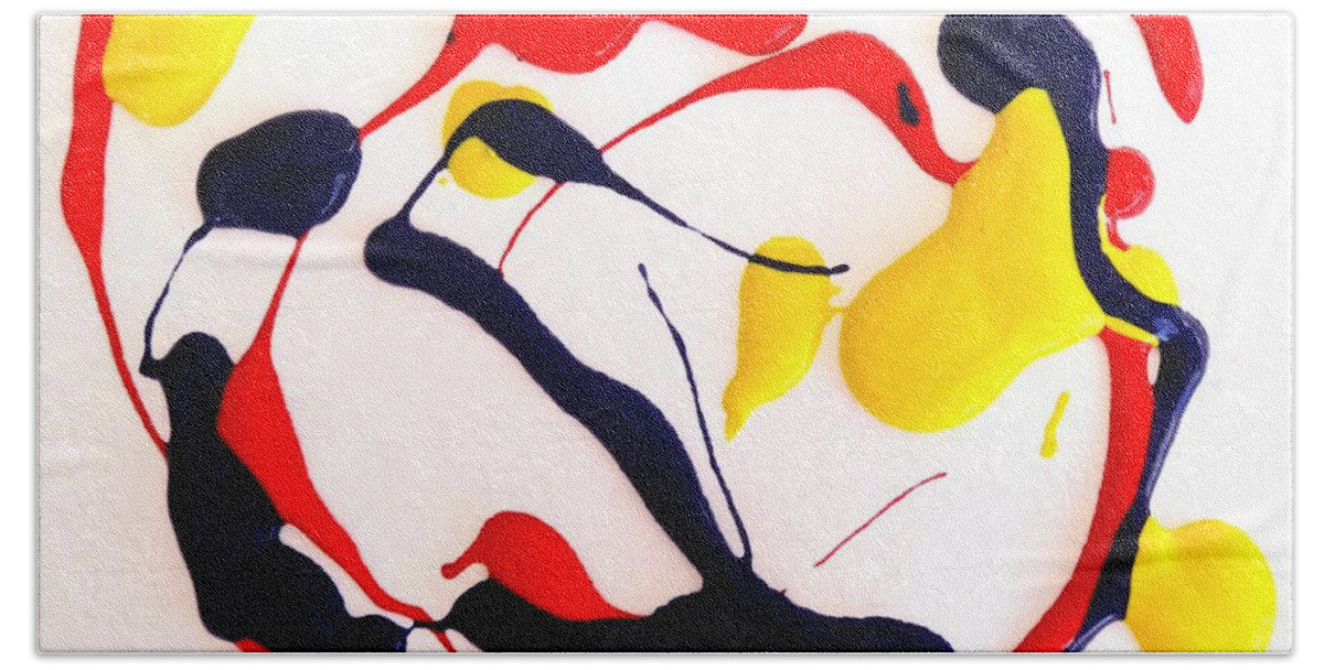 Red Beach Towel featuring the painting Tropical Fish by Fred Wilson