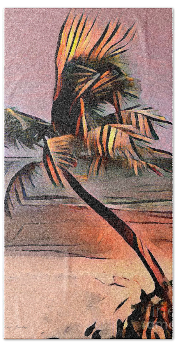 Art Beach Towel featuring the painting Tropical Seascape Digital Art E7717L by Mas Art Studio