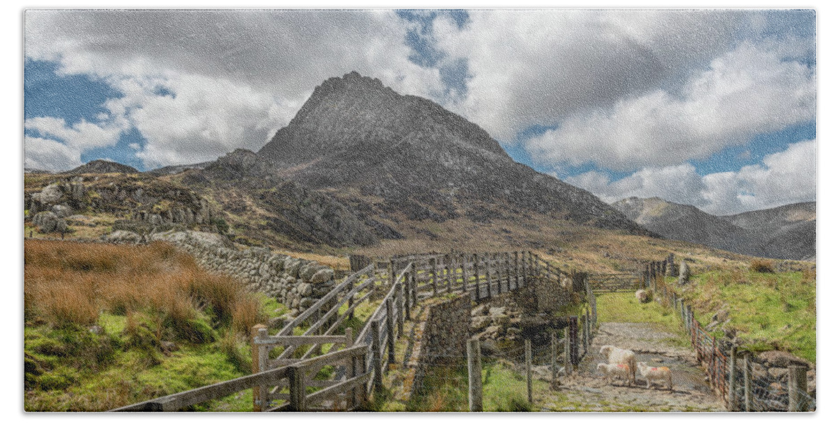 Tryfan Beach Towel featuring the photograph Tryfan and the Ogwen Valley by Adrian Evans