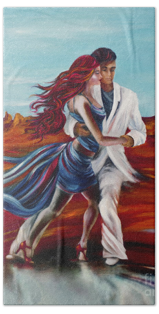 Tango Beach Towel featuring the painting Tucson Tango by Summer Celeste