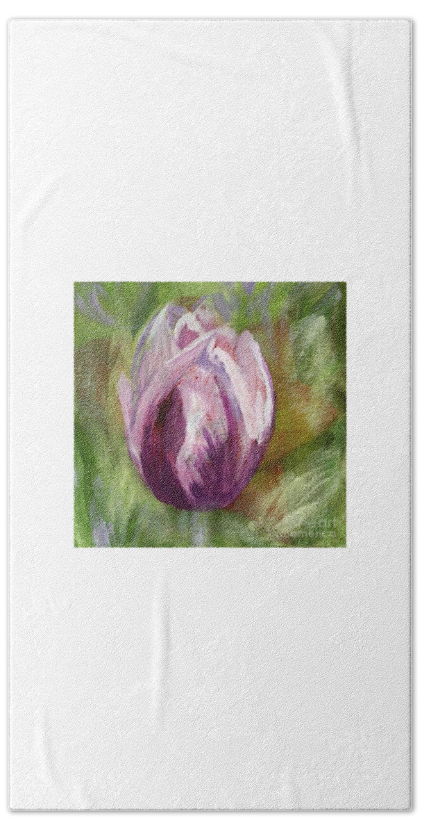 Tulip Beach Towel featuring the painting Tulip by Deb Stroh-Larson