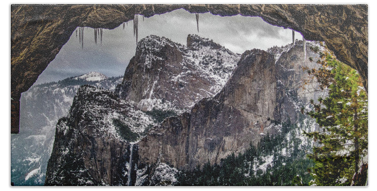 Three Brothers Beach Towel featuring the photograph Tunnel View From the Tunnel by Bill Gallagher