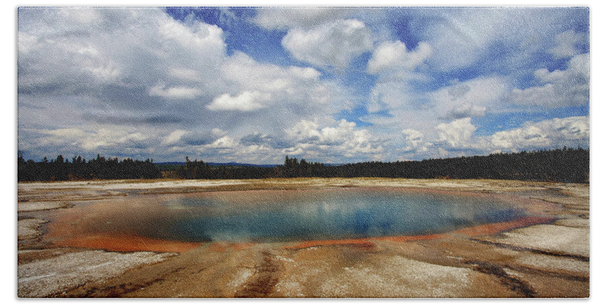 Yellowstone Beach Towel featuring the photograph Turquoise Pool by Eilish Palmer