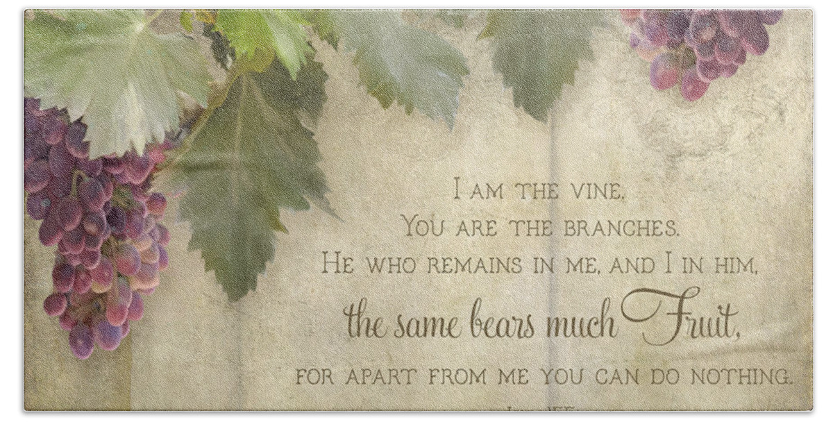 Tuscan Beach Towel featuring the painting Tuscan Vineyard - Rustic Wood Fence Scripture by Audrey Jeanne Roberts