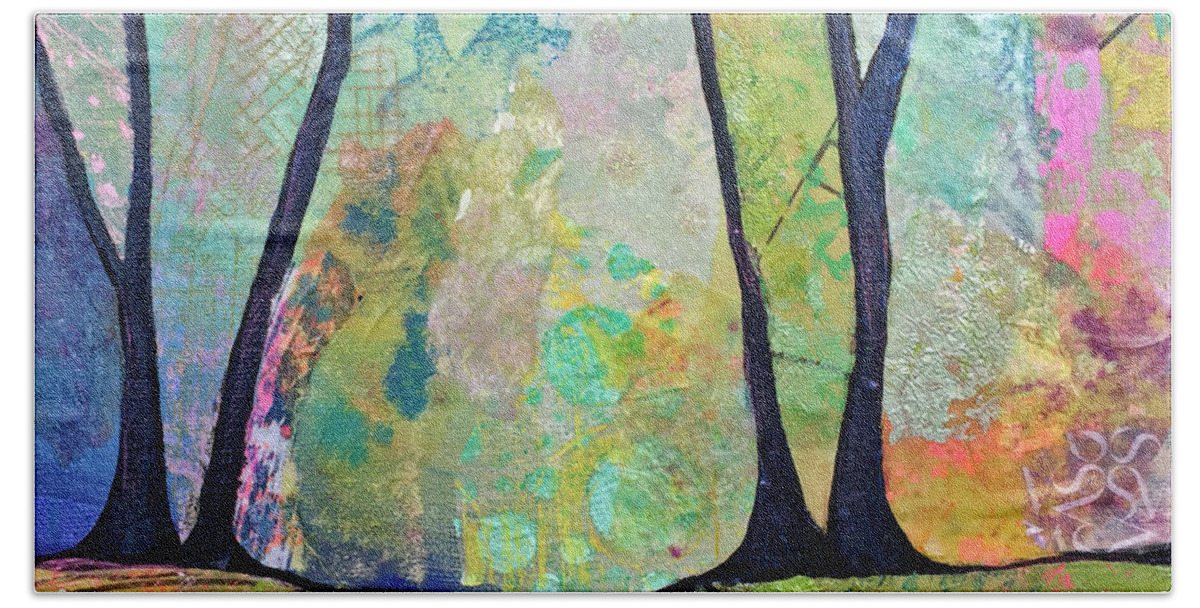 Fall Beach Towel featuring the painting Twilight I by Shadia Derbyshire