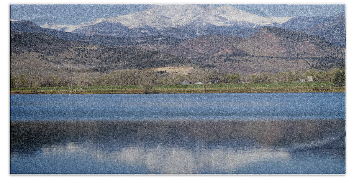 Beautiful Beach Towel featuring the photograph Twin Peaks McCall Reservoir Reflection by James BO Insogna