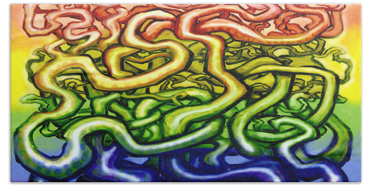 Vine Beach Towel featuring the digital art Twisted Vines We Call Life LGBTQ by Kevin Middleton