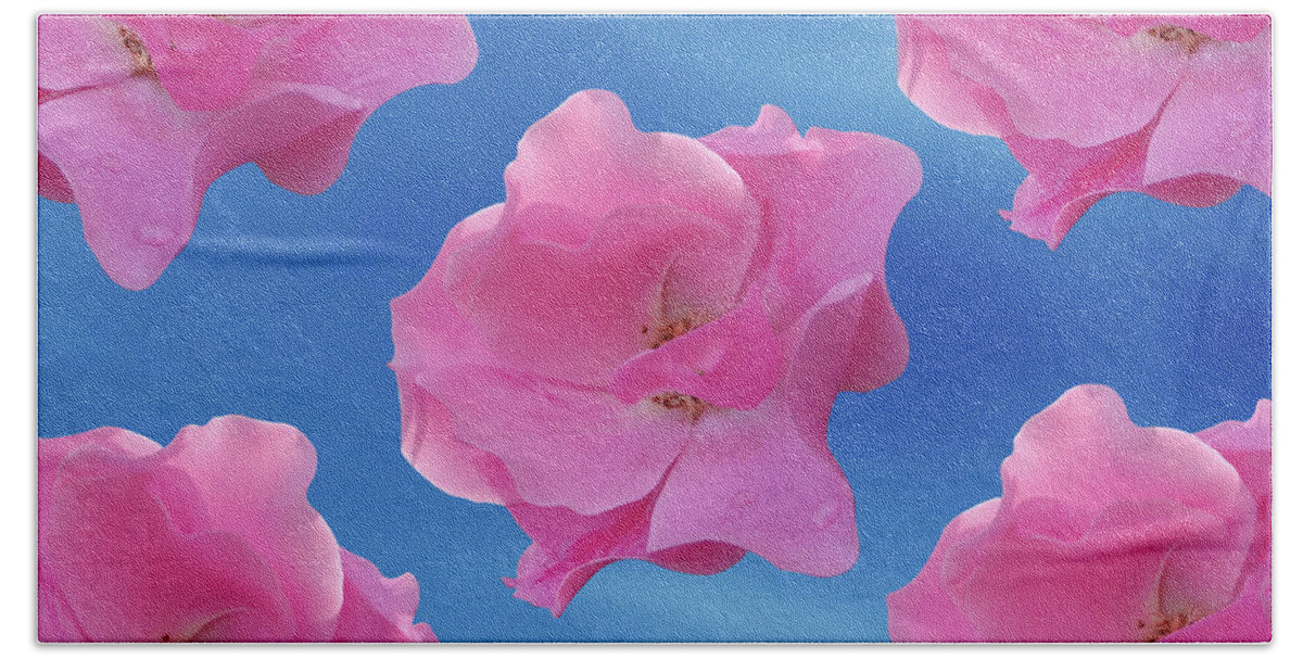 Blossom Beach Towel featuring the photograph Two Rose Flower by Ridwan Photography