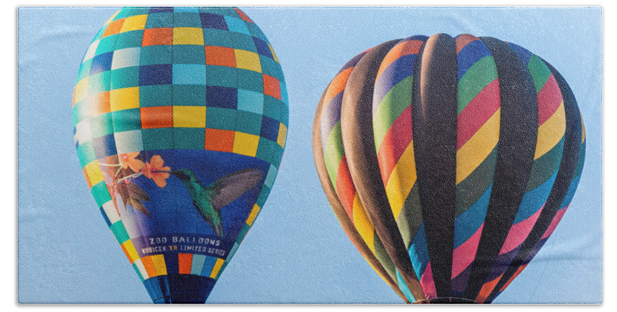 Hot Air Balloons Beach Towel featuring the photograph Two Shapes by Charles McCleanon